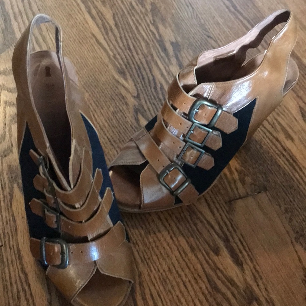 Shoes three inch heel.